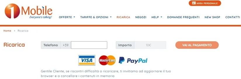 Unomobile-schermata-ricarica