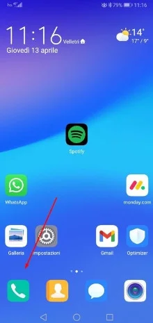 Schermata di uno smartphone Android