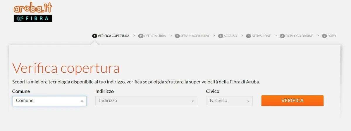 copertura aruba fibra