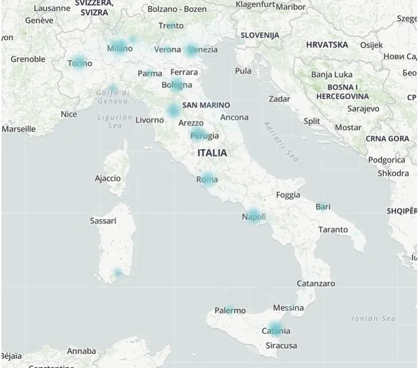 Mappa Interruzioni Operative e Segnalazioni Fastweb in Down