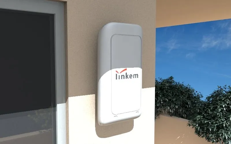 La parte esterna del Kit di connessione Linkem