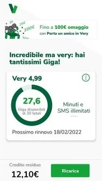 Ricarica Very Mobile App