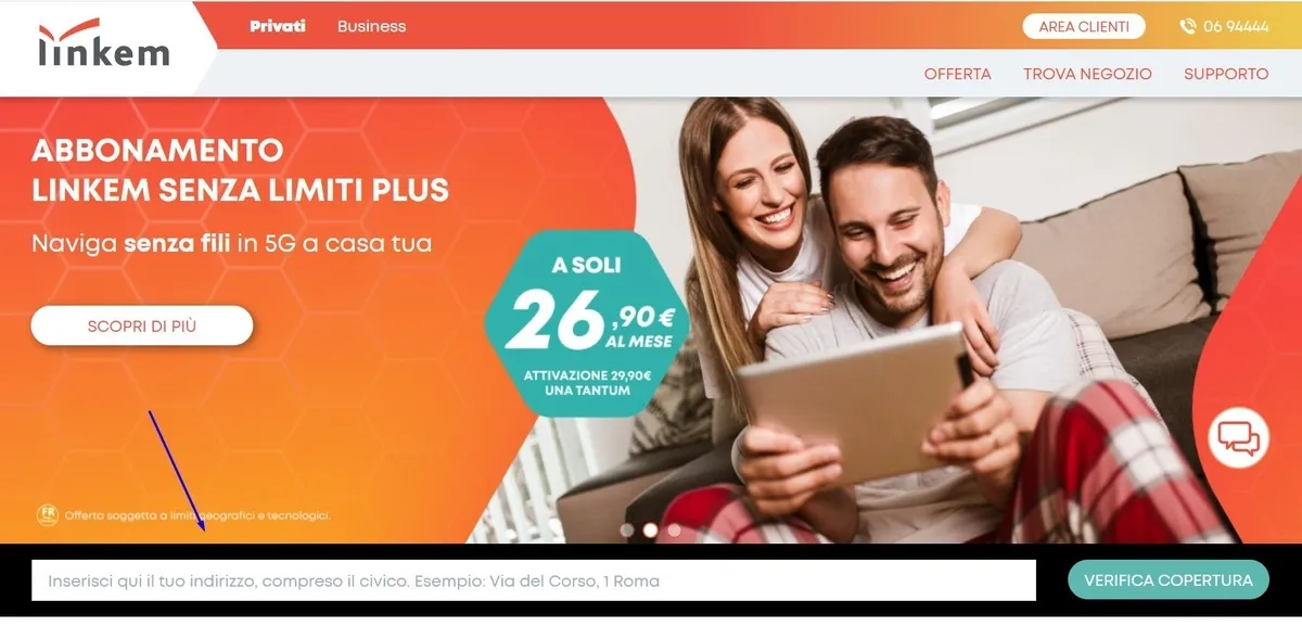 Verifica Copertura Linkem Online