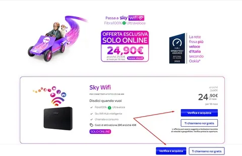 Modalità per Verificare la Copertura Fibra Sky Wifi Online